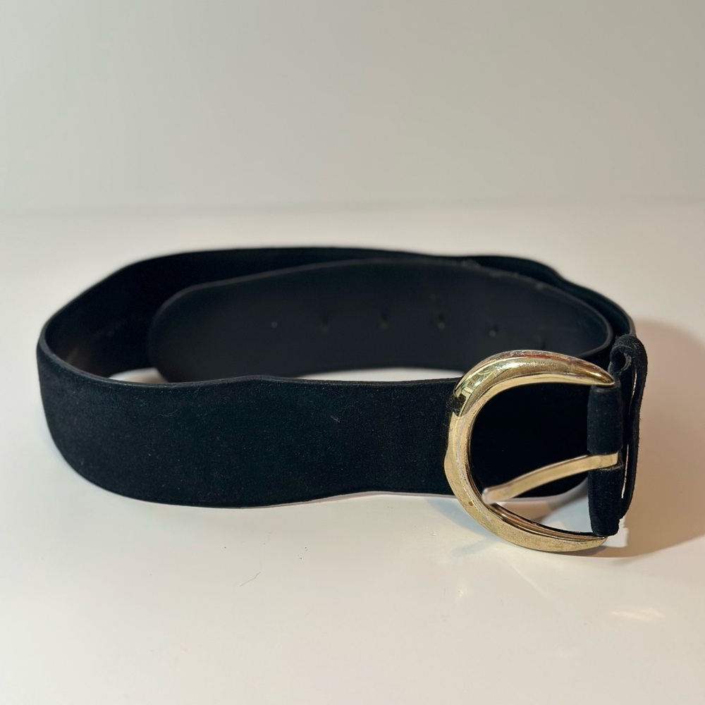 Morgan Taylor Leather Black Belt Women’s Medium Made In Korea
